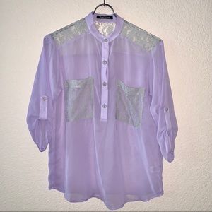 FOREIGN EXCHANGE | sheer blouse with lace